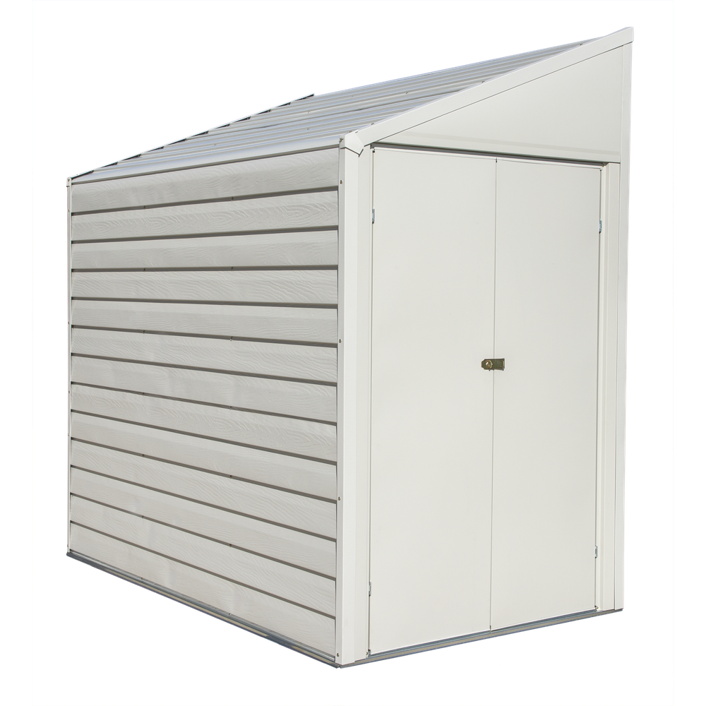 Arrow Yardsaver Steel Shed Pent Roof In Eggshell