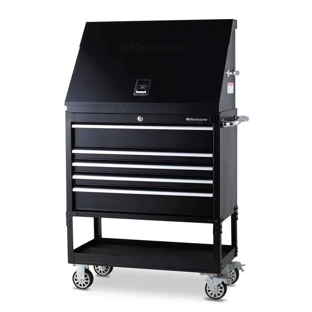 Montezuma 36" x 17" Steel Triangle Tool Box And 36" 5-Drawer Utility Cart Combo