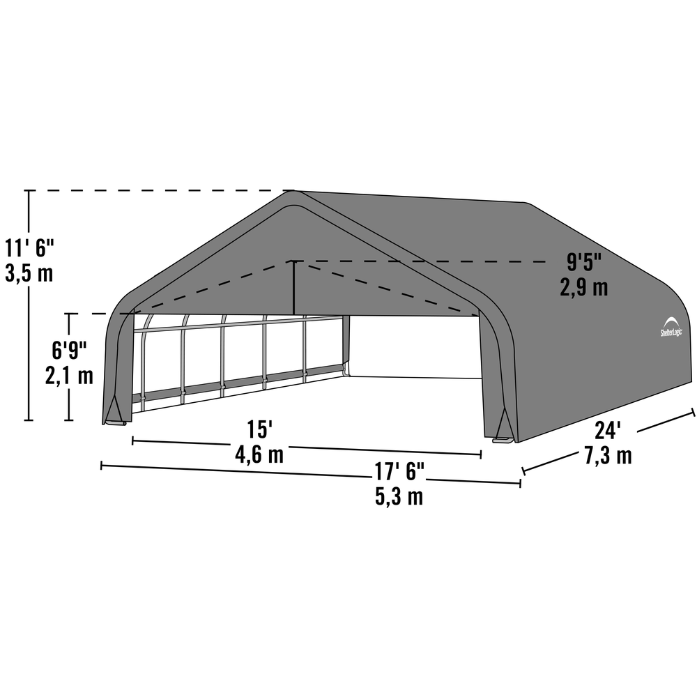 Shelterlogic Sheltercoat Garage, Extra-Wide, Peaked Style (All Options)