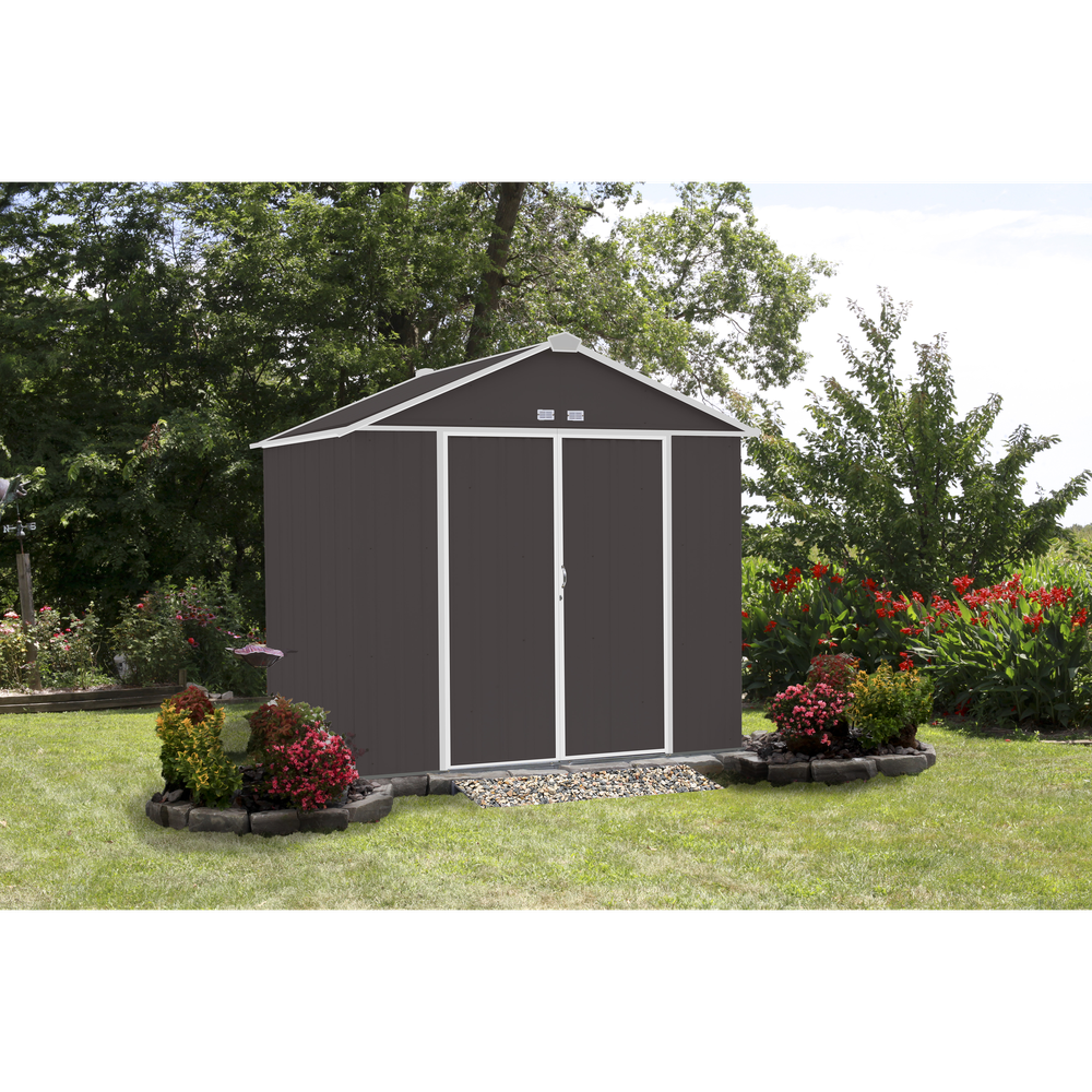 Arrow Ezee Steel Shed Galvanized High 8 x 7 Ft. In Gable