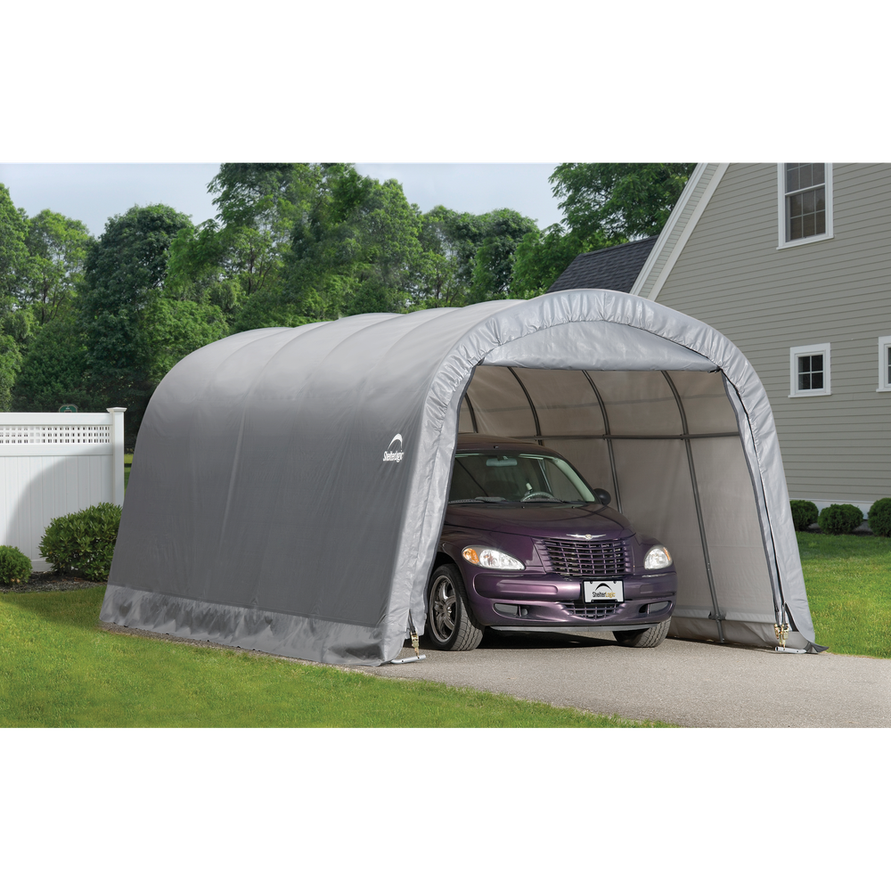 Shelterlogic Garage-In-A-Box Roundtop 12 x 20 Ft. In Grey